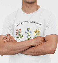 Plant Peace Grow Love | Vegan Mens Tee