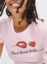 The Vegan Vibe Store T-Shirt Light Pink / S Plant Based Babe | Vegan Womens Tee