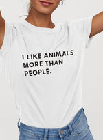 The Vegan Vibe Store T-Shirt White / S I Like Animals | Vegan Womens Tee